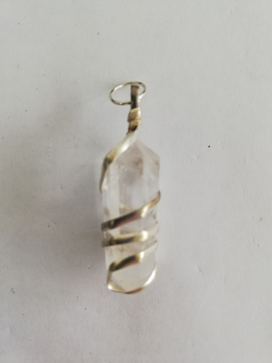 Clear Quartz - Wire Wrapped DT Point Pendant Clear Quartz - Wire Wrapped DT Point Pendant